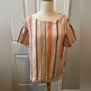 Colorful stripped short sleeve top